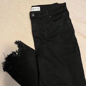 Black Abercrombie Jeans. High Rise Skinny Ankle. Curve Love, Short.